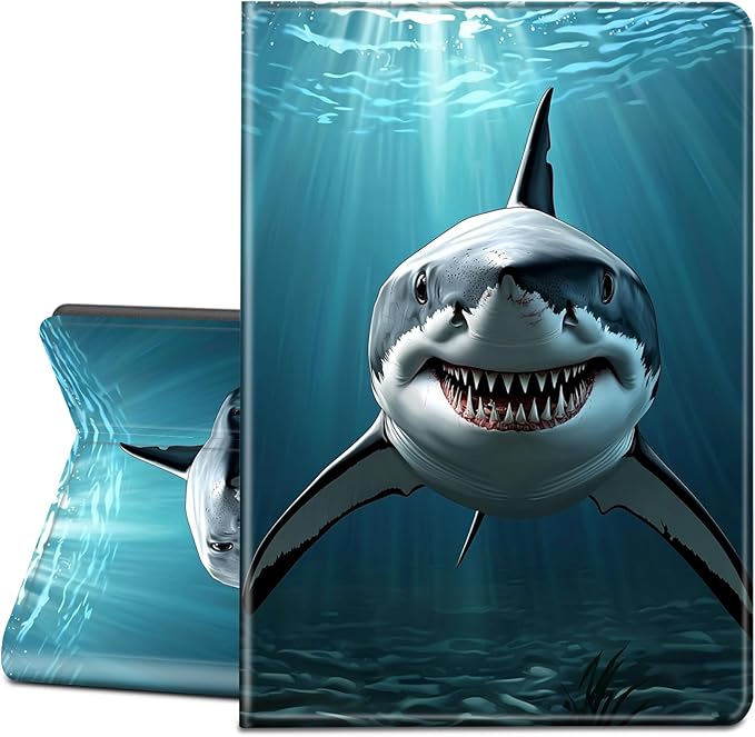 for Amazon Fire HD 8 Tablet Case (12th/10th Generation 2024/2022/2020 Release)-Slim PU Leather Adjustable Stand Smart Cover with Auto Wake/SleepShark