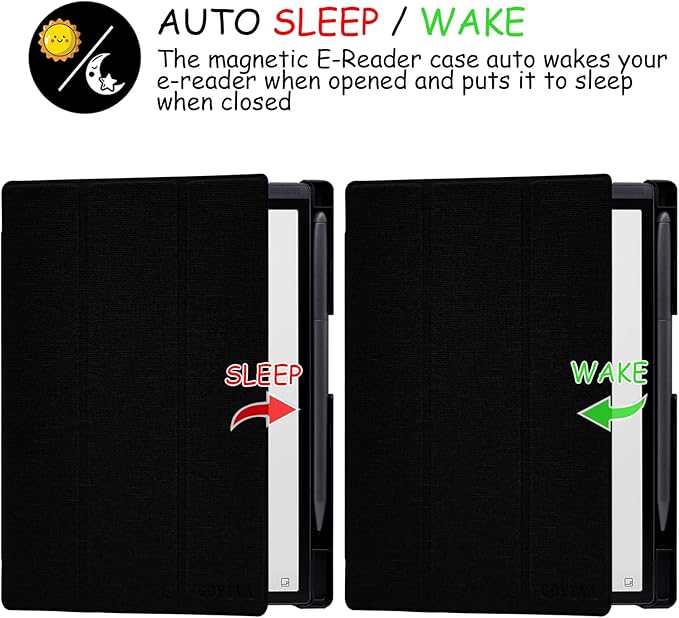 Protective Folio Case for 8.2'' iFLYTEK AINOTE Air 2 Ultra-Thin Lightweight Trifold Protective Cover with Built-in Pen Holder Auto Sleep/Wake for AINOTE Air2 Tablet (Cloth Black)