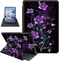 Case for iPad 10.2 Case iPad 9th/iPad 8th/iPad 7th Generation 2021/2020/2019 Purple Flower Theme 360 Degree Rotating Stand Protective Cover with Auto Sleep/Wake for iPad 10.2 Tablet