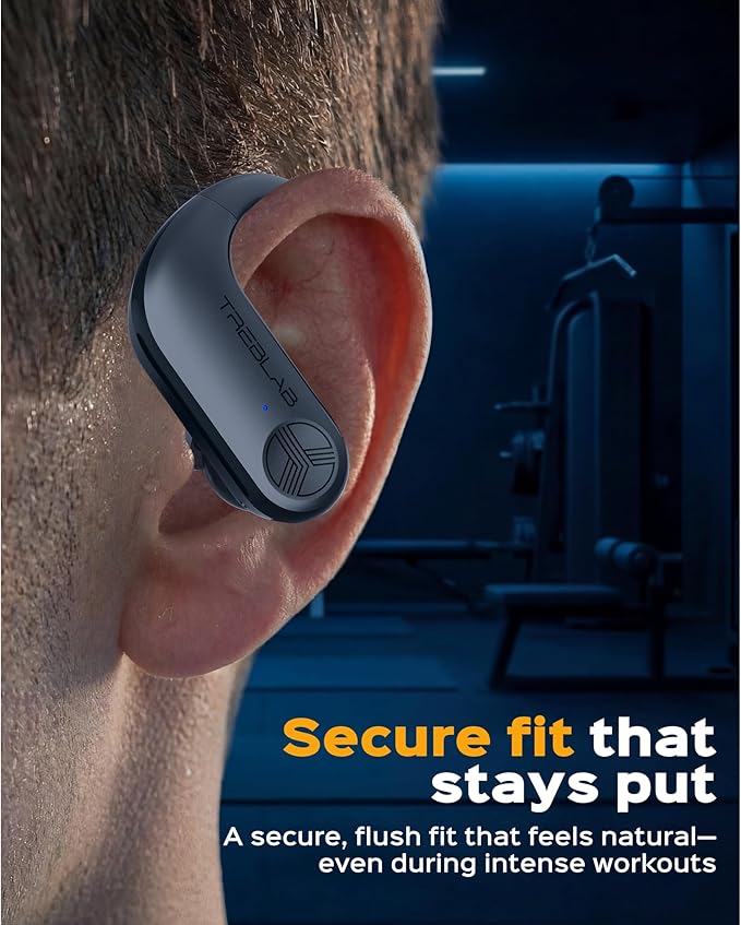 TREBLAB X3 Pro - Sports Wireless Ear Buds Bluetooth - Comfortable Workout Headphones with Secure Ear Hooks 9H Long Battery Life IPX5 Sweatproof Earphones Noise Isolation Over Ear Earbuds