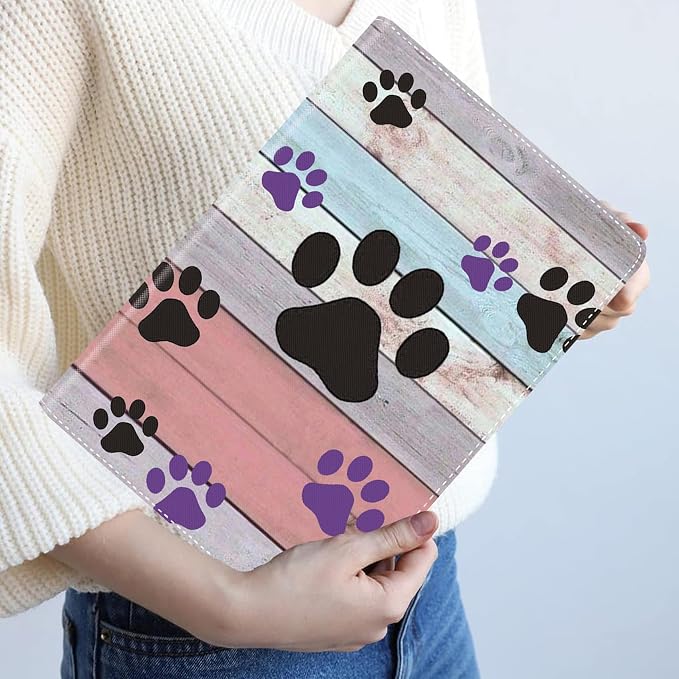 Rainbow Wood Grain Dog Paw