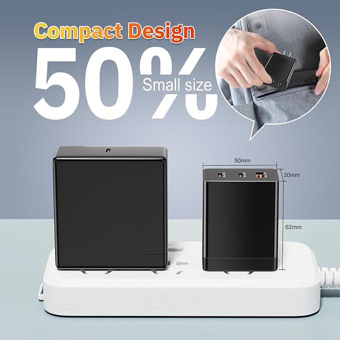 Dual C Ports+ USB A Port-Black