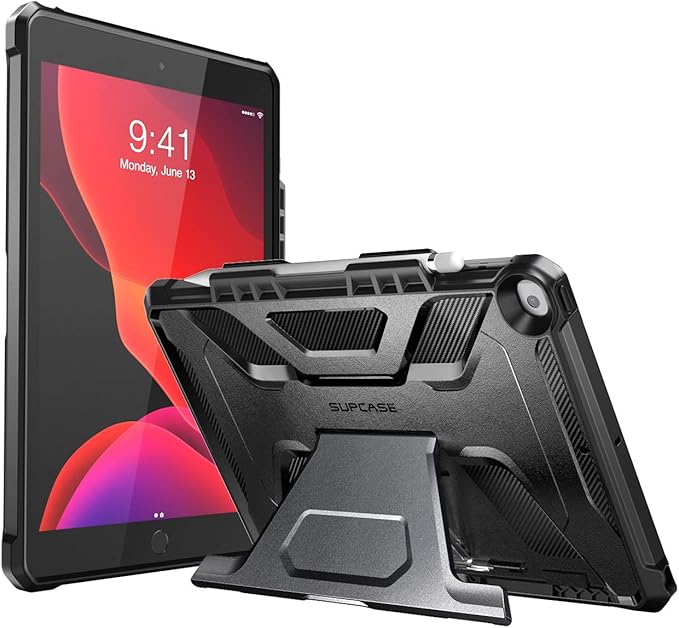 SUPCASE UB Series Designed for iPad 10.2 2019/2020/2021 iPad Air 3 Case 10.5 Inch with Built-in Apple Pencil Holder Full Body Rugged Protective Case for iPad 9th/8th/7th Generation (Black)