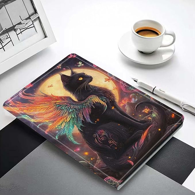 for iPad 5th/6th GeniPad Air 1/2 iPad 9.7 Inch CasePU Leather Cover with Auto Wake/Sleepand Adjustable Viewing Angles.Moon Cat