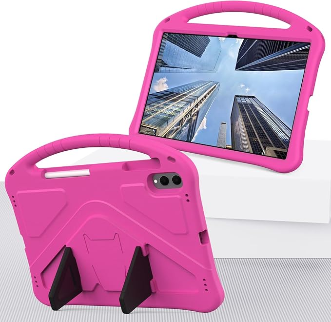 for Galaxy Tab S11 Ultra 14.6 inch Case Kids 2025 with Strap EVA Stand Kickstand Cover for Samsung S11 Ultra Tablet Case 14.6'' (Rose)