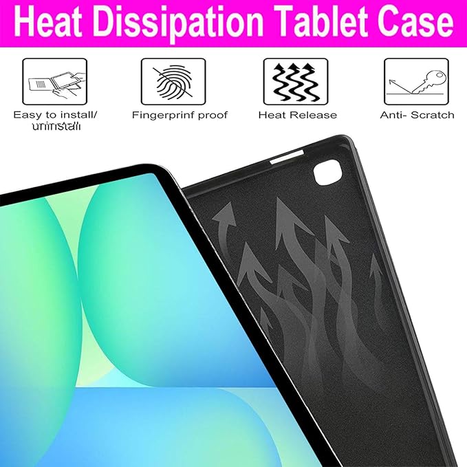 Keyboard Case for Samsung Galaxy Tab S10 FE / S10 Lite 10.9 Inch S9 FE Smart Backlit Keyboard case with Pen Holder for Tab S9 S8 S7 11 Purple