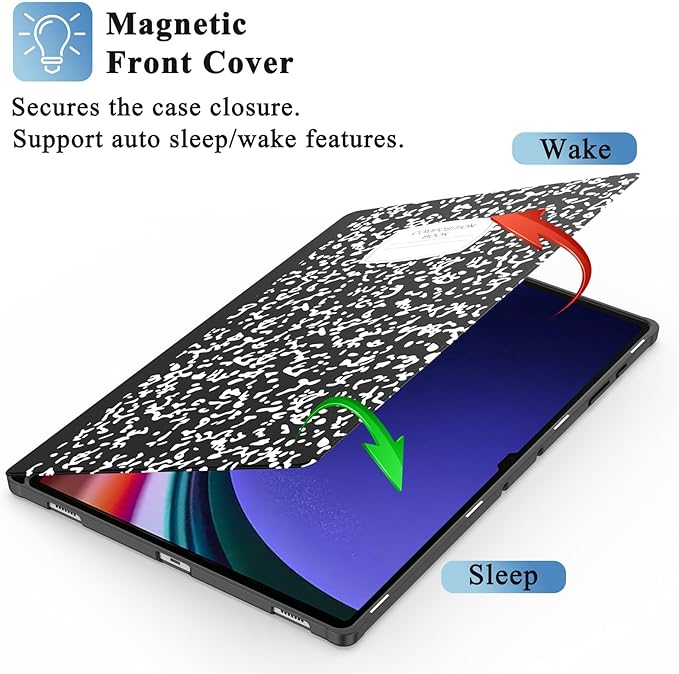 Supveco Case for Samsung Galaxy Tab S10 Ultra/Tab S9 Ultra/Tab S8 Ultra 14.6 Inch with S Pen Holder [Auto Wake/Sleep]Folio Stand Case with Soft TPU Back Cover for Tab S10/S9 Ultra 2024/2023-Book