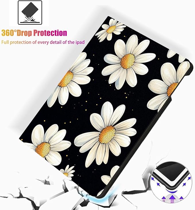 for Samsung Galaxy Tab A11/Tab A9 8.7 Inch 2025/2023 Model X133/X135/X110/X115 Tablet CaseAuto Wake/SleepAdjustable Stand Protective Cover - Daisy