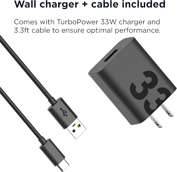 Motorola TurboPower 15W Wireless Stand + 33W Charger + Cable - Charging for Moto G Power 2024/2025 G Stylus 2024/2025 Edge 2023/2024/2025 Razr/Razr Plus 2023/2024/2025 Razr Ultra