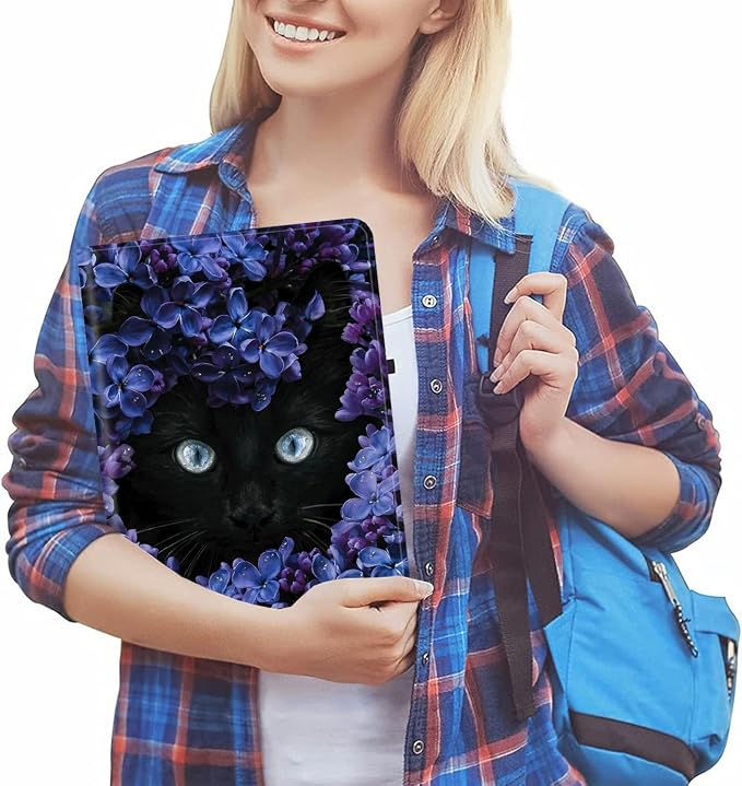 Flower and Black Cat