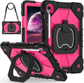 ATOOZ for Samsung Galaxy Tab S10 Lite/S10 FE/S10/S9 FE/S9 Case 2025Heavy Duty Shockproof Rugged Cover Case for Samsung S10 FE Tablet 10.9 Inch with Shoulder Strap &amp Pencil Holder (Rose Red)