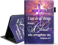 Case for Amazon Fire HD 10/HD 10 Plus Tablet 10.1 (13th/11th Gen 2023/2021 Release) Slim PU Leather Cover with Card Slot &amp Auto Wake/Sleep Cross Quote Bible Verses Philippians 4-13