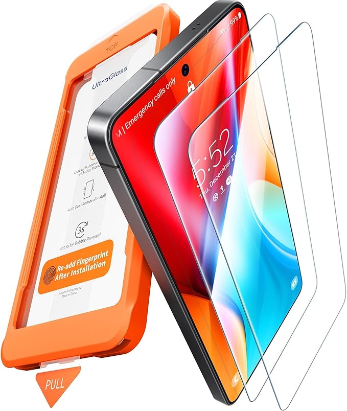 UltraGlass TOP 9H+ Armor for Samsung Galaxy S26 Screen Protector [NO.1 Military Grade Protection] Galaxy 26 Screen Protector Tempered Glass S26 Case Friendly OnePull Install 2 Pack