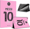 ZERMU Case for iPad (A16) 11th/10th Generation 11''/10.9''(2025/2022) Mess%i #10 Miam-i Soccer Shockproof Magnetic Cover [Auto Sleep/Wake] with Pencil Holder Multi-Angle Stand Touch ID Support