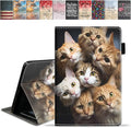 Case for Amazon Kindle Fire 7 Tablet (7 9th/7th Generation 2019/2017 Release) Slim PU Leather Cover with Card Slot &amp Auto Wake/Sleep Cats