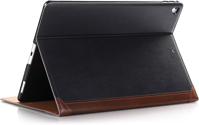 iPad Pro 1st 2nd (12.9 inch) Case DMaos Vintage Book Synthetic Leather Stand Folio Smart Cover Auto Sleep/Wake Business Document Card Holder - Black
