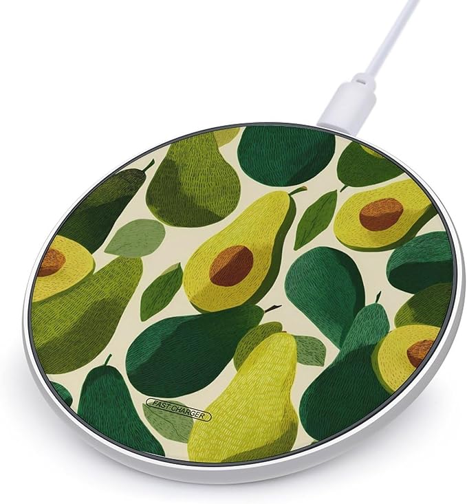 Vintage Avocados Art Phone Charger Magnetic Charging Pad Anti-Slip with USB Cable