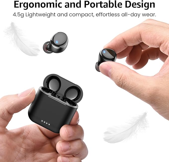 TOZO T6 Wireless Earbuds Bluetooth Ear Buds Stereo Sound in Ear Headphones 50 Hours Playtime AI Clear Call Wireless Charging Case APP Customizable EQs IPX8 Waterproof Earphones