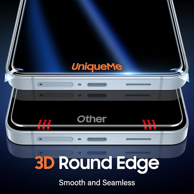 UniqueMe for S26 Plus Privacy Screen - 2 PACK Samsung Galaxy S26 Plus Privacy Screen Protector [Fingerprint Unlocking] Easy InstallationBubble-FreeAnti-Spy9H Tempered Glass3D Full-coverage