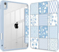Tuiklol Case for iPad 11 inch (A16 Chip) 2025 Gen 11th / iPad 10.9 inch 2022 10th Gen Buit in Pencil Holder with Shockproof Cover Clear Transparent Back Shell Auto Wake/Sleep Patchwork Floral