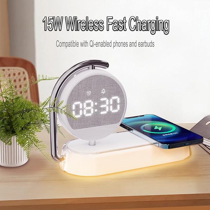 Multi Functional Alarm Clock W001 White