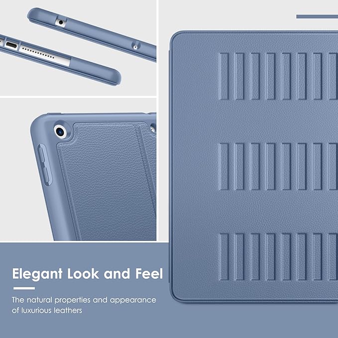 VIKESI Case for iPad 9th / 8th / 7th Generation 10.2 inch (2021/2020/2019 Released)Multiple Angles Magnetic Stand CoverShockproof BackPencil Holderand Auto Sleep/WakeMist Blue