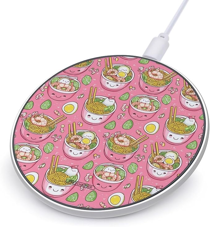 Noodles Wireless Charger Anti-Slip Wireless Charging Pad Slim Charger Mat for Men Women