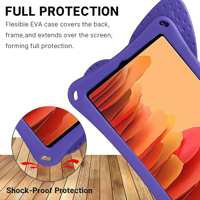JGY Fire HD 10 Kids Tablet 10.1 11th Gen Pretty Butterfly Case for Kids Girl EVA Foam Full Cover Sturdy Fire HD 10 Case with Stand Pencil Holder Shockproof Rugged Case for Fire HD 10 Tablet(Purple)