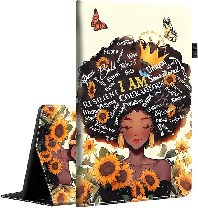 Case Fits Amazon Kindle Fire HD 8 &amp 8 Plus Tablet (12th Generation/10th Generation 2022/2020 Release) 8 Multi-Angle Smart Stand Cover Auto Sleep/WakeAfrican American Women Black Women