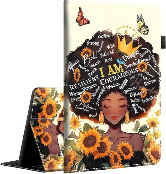 Case for Amazon Fire HD 10 Tablet (9th/7th/5th Generation2019/2017/2015 Release) Multi-Angle Smart Stand Cover Auto Sleep/Wake for Fire 10.1 InchAfrican American Women Black Women
