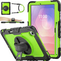SEYMAC stock Case for Samsung Galaxy Tab S11 5G Tablet Case 11'' Protective with Screen Protector Pen Holder 360 Rotate Stand Hand Strap Shoulder Strap Green1