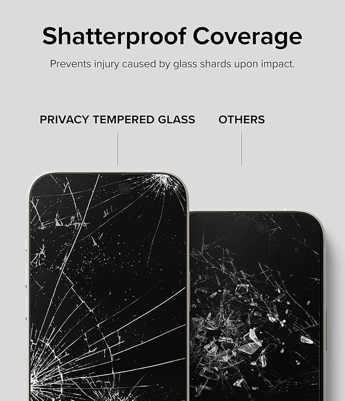 Ringke Privacy Glass [Feel Better in Public] Compatible with iPhone 15 Screen Protector Easy to Install Case Friendly Tempered Glass Anti-spy Privacy Screen Protector with Installation Tool