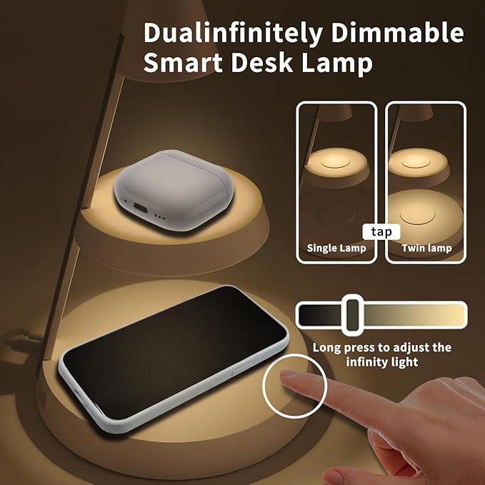 Magnetic Wireless Charger 3 in 1 Tower Standing Upright Double Layer Night Light High-Power Convenient Compatible with Cellphones/Wireless Earbuds/Apple Watch (Pure White Style)