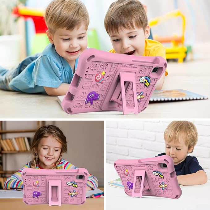 Kids Case for Samsung Galaxy A11(SM-X130/X135) 2025 Tablet 8.7/ Tab A9 8.7 (SM-X110 X115)/Tab A7 Lite 8.7 2021 (SM-T227/T225/T220)/Tab A 8 2019 T290 T295 Shoulder Strap Bumper Pink