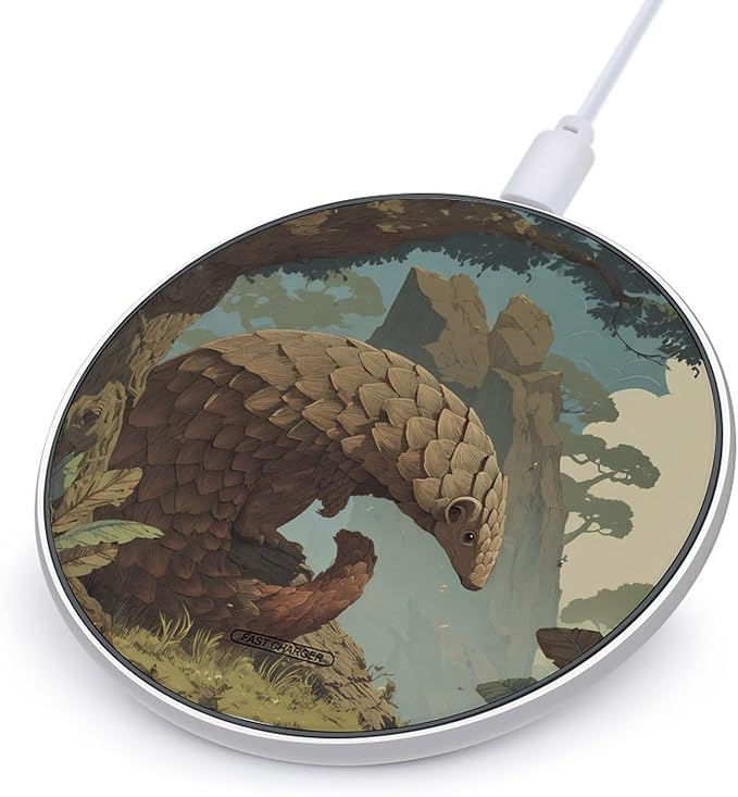 Pangolin Mountains Fast Portable Charger 10W Funny Graphic Phone Charging Pad with USB Cable