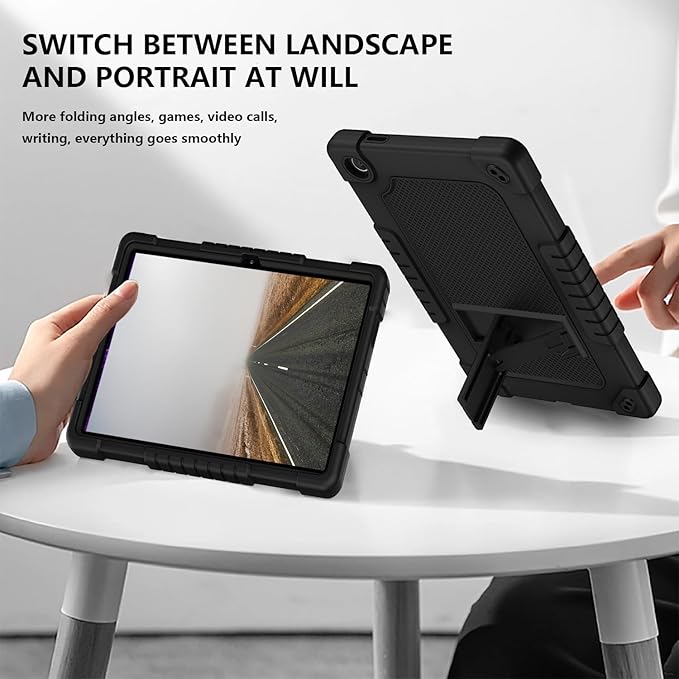 for Onn 11 Tablet Pro Tablet Casewith Tempered Screen Protector Shoulder Strap Stand Kids Friendly Shockproof Case for Walmart Onn 11 Inch Pro 2023 (Model:100110027) (Black/Black2 Pcs)