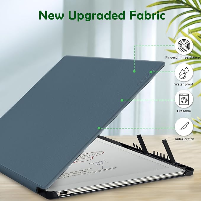 Case for Remarkable Paper Pro Tablet 11.8 (Released in 2024) Hard Back Shell Protective Book Folio Cover with Built-in Pen Holder with Auto Sleep/Wake Function.