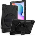 KIQ Shield Series Galaxy S6 Lite Case Heavy Duty Tablet Shockproof Rugged Tab S6 Lite Cover W/Stand Shoulder Strap for Samsung Galaxy Tab S6 Lite 10.4 Inch 2022/2020 P610/P613/P615/P619 - Black