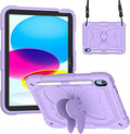 Dteck iPad A16/10th Generation 2025/2022 Case with Kickstand Butterfly Wings Pencil Holder Heavy Duty Hard Rugged Protective Kids Girls Cover for iPad 10th Gen 10.9 Inch 2022Purple
