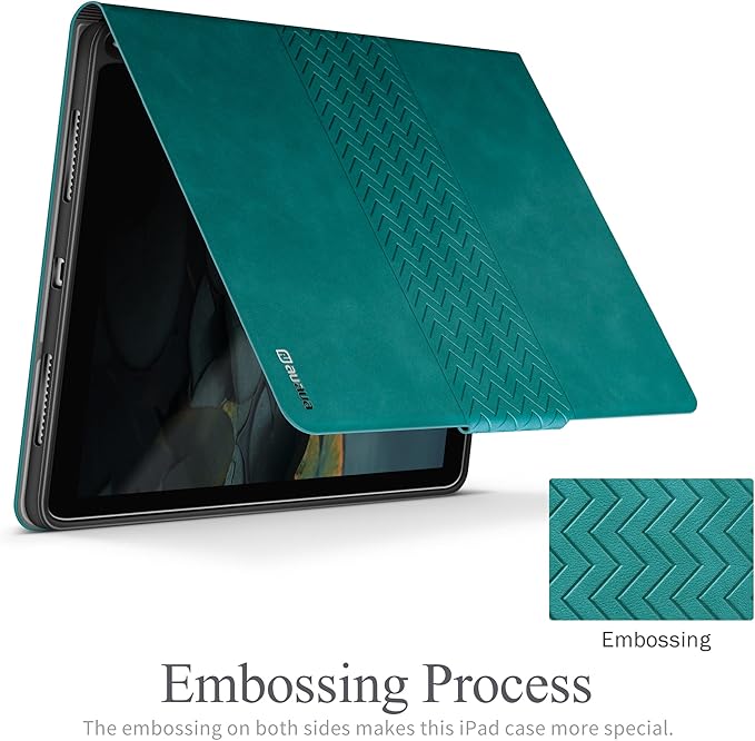 auaua Case for iPad (A16) 11th Generation 11 Inch 2025 iPad 10th Generation 10.9 Inch 2022 with Pencil Holder Auto Sleep/Wake Adjustable Stand PU Leather (Green)