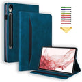 Case for Samsung Galaxy Tab S10 FE+/S10 FE Plus 13.1 Inch 2025 Model (SM-X620/SM-X626B) with Pencil Holder/Pocket/Card Slots Folio Stand PU Leather TPU Back Shockproof Wallet Cover Blue