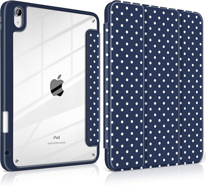 Navy Blue white dot
