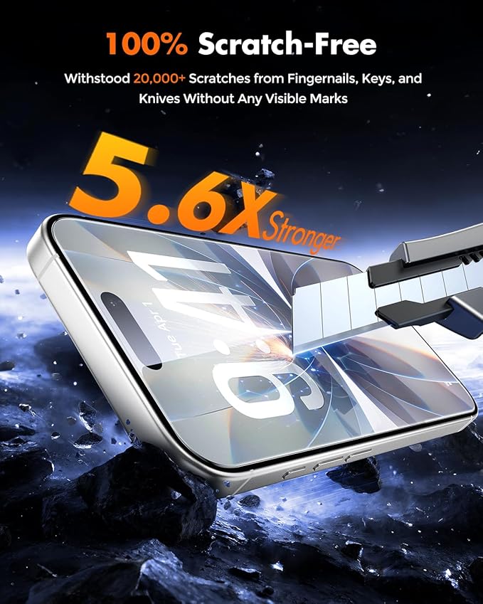 UNBREAKcable for iPhone 17 Screen Protector [Quick-Installation Box] 3-Pack 9H+ Hardness Shatterproof Tempered Glass [99.99% HD Clear] [Case Friendly] [Bubble Free] for iPhone 17 6.3