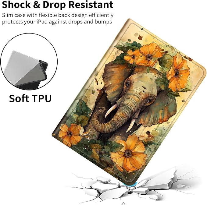 Orange Flowers and Elephant