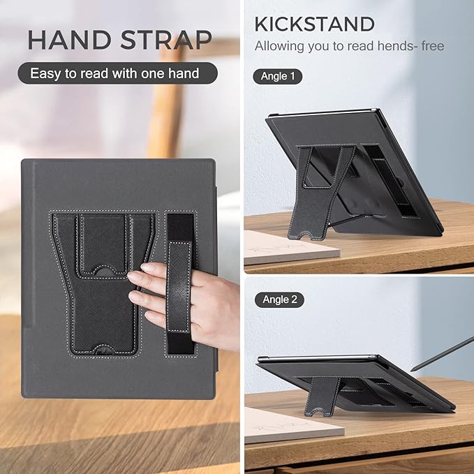 CoBak Case for Remarkable 2 Paper Tablet with Two Viewing Angles- Lightweight and Hard Back Shell Protective Book Folio Cover with Built-in Pen Holder - for 10.3 2020 Released (with Stand Black)
