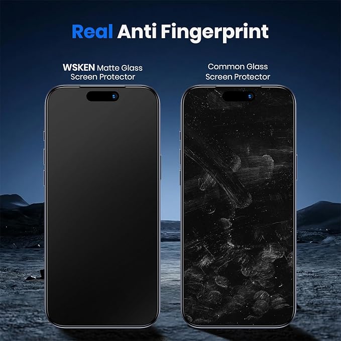 WSKEN for iPhone 17 Pro Max Matte Privacy Screen Protector - Anti Glare Anti Fingerprint [4 Way 360 Anti Spy] 10X Military Shatterproof Zero Bubble Anti Peep Tempered Glass Film for 17 Pro Max