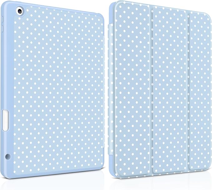 White Polka Dot & Blue