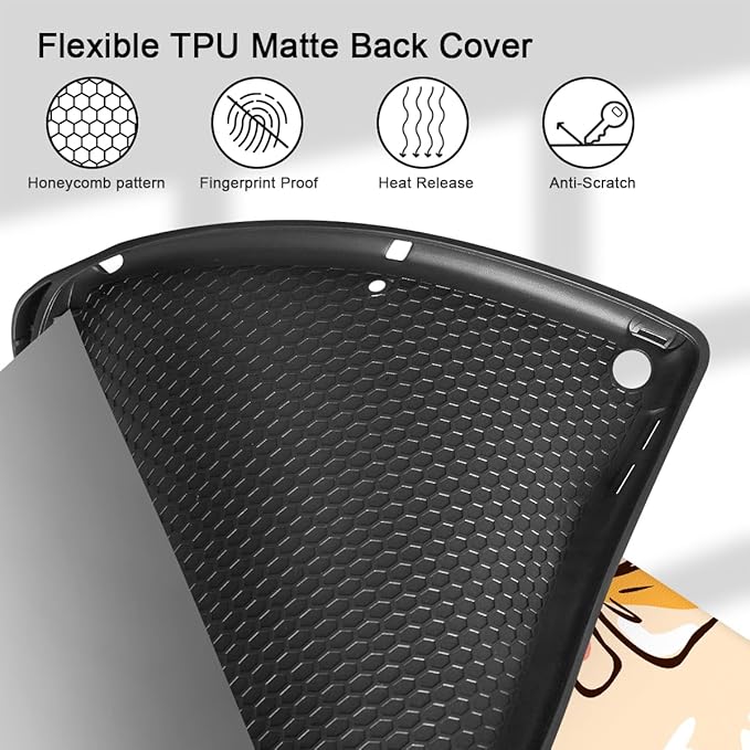 Mektron Designed Printed iPad 10.2 Case 9th Gen (2021)/ 8th Gen (2020)/ 7th Gen (2019) with Pencil Holder Slim Protective Case with Soft TPU Back for iPad 10.2 Inch Abstract Floral C347