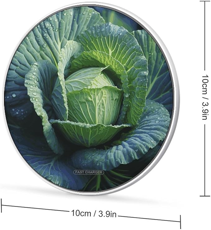Bright Cabbage Wireless Charger Fast Wireless Charging Pad with USB Cable 10W Anti-Slip Magnetic Wireless Charger Portable Slim Charger Puck Travel Charging Station