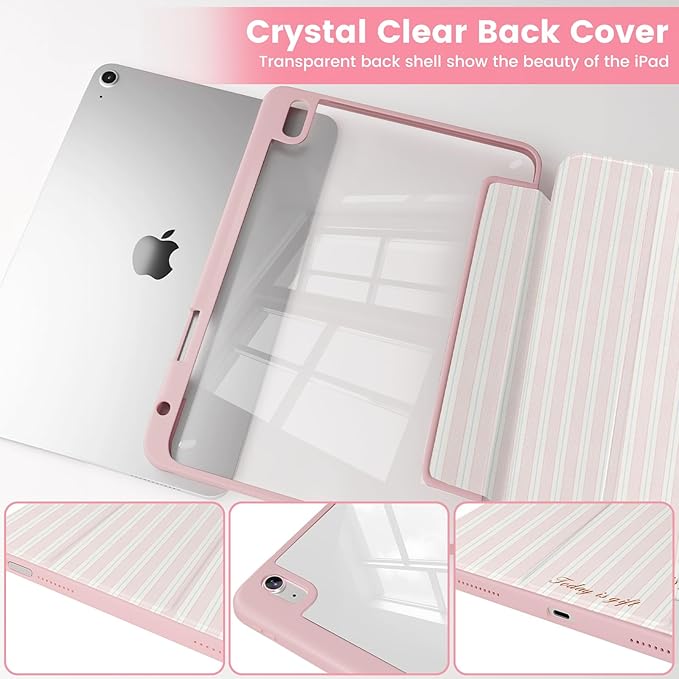 Case Compatible with iPad (A16) 11th Generation 11 Inch 2025/10th Generation 10.9 Inch 2022 Shockproof Hybrid Slim Stand Cover with Clear Back Shell &amp Pencil Holder Auto Wake/Sleep Z014